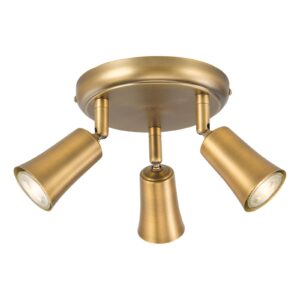 versatile 3 light flush ceiling spotlight in aged brass - Stillorgan Decor