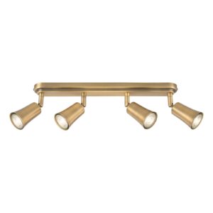 versatile 4 light bar ceiling spotlight in aged brass - Stillorgan Decor