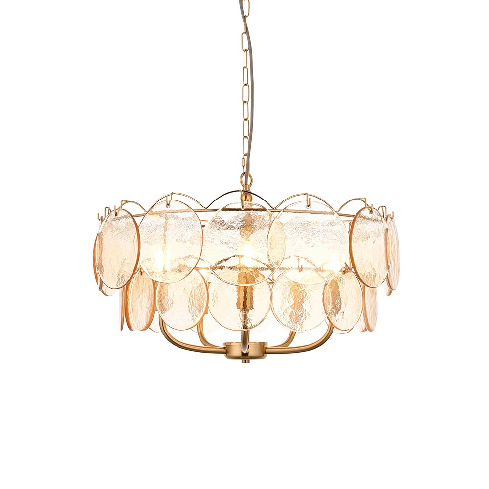 luxurious brushed aged brass and handmade champagne glass 5 light pendant 1 luxurious brushed aged brass and handmade champagne glass 5 light pendant - Stillorgan Decor