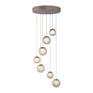 ultra modern pure popup amber glass 7 light cluster pendant - Stillorgan Decor
