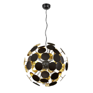 modern dandelion 6 light black and gold ceiling pendant - Stillorgan Decor