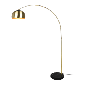 elegantní oblouková stojací lampa z matné mosazi - Stillorgan Decor