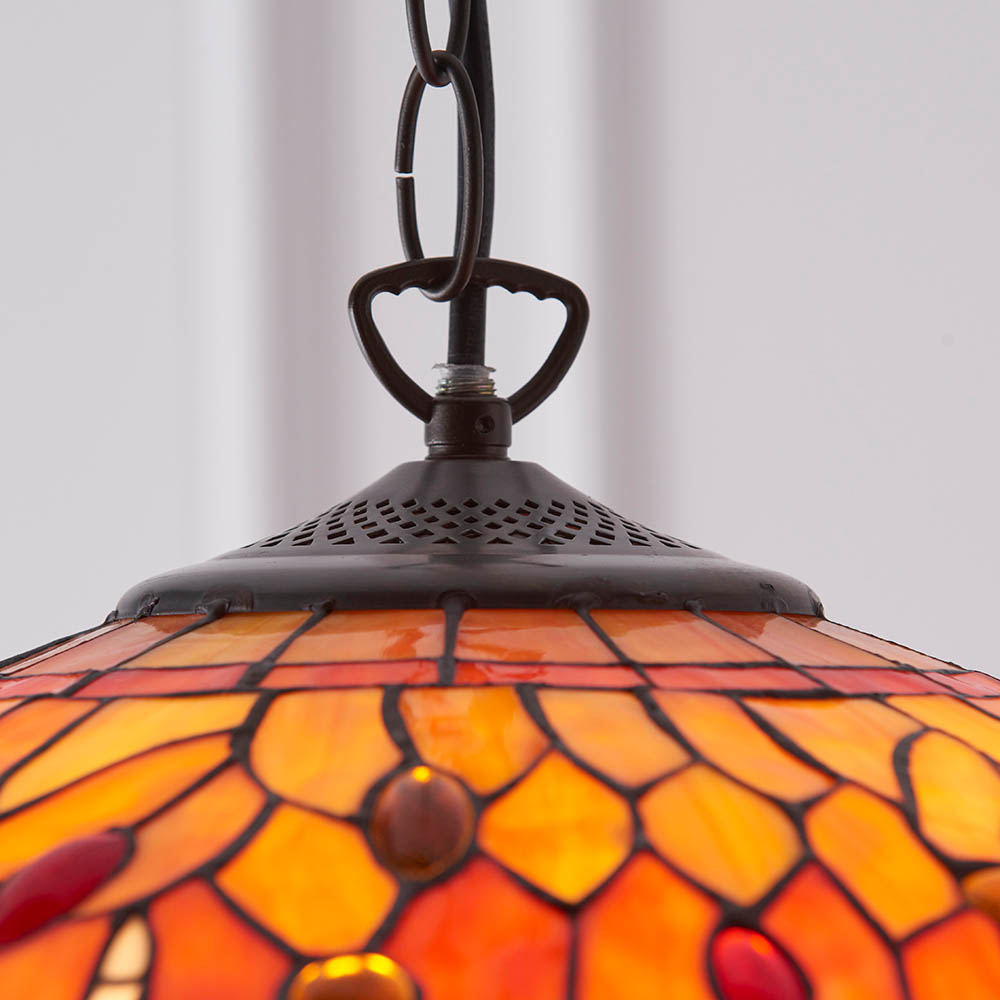Privjesak Tiffany Dragonfly Flame srednji, 3l, 2 Privjesak Tiffany Dragonfly Flame srednji, 3l - Stillorgan Decor