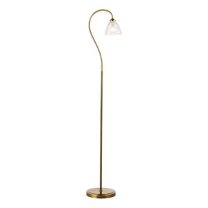 elegant floor lamp in antique bronze and ribbed glass - Stillorgan Decor