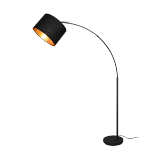 elegantní černo-zlatá klenutá stojací lampa - Stillorgan Decor