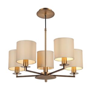 timeless classic 5 light armed pendant antique bronze with shade - Stillorgan Decor