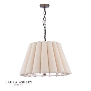 laura ashley Holwell hanglamp met 2 lampen in antiek brons met kap - Stillorgan Decor