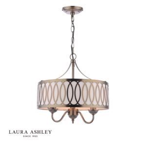 laura ashley allerford 3 világos medál szatén bronz és taupe - Stillorgan Decor