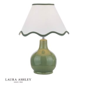 laura ashley bramhope table lamp green with shade - Stillorgan Decor