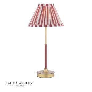 laura ashley Namizna svetilka Denwick mat starinska medenina in satenasto rdeča s senčnikom - Stillorgan Decor