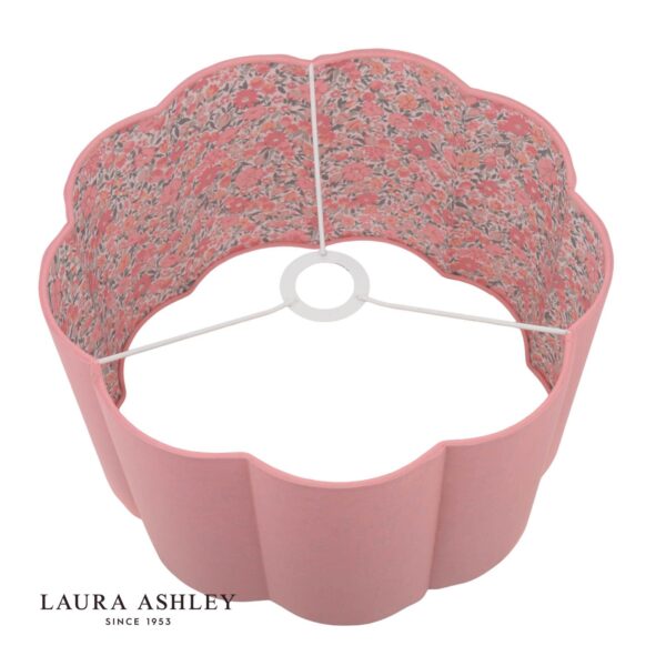 laura ashley loveston pink cotton scalloped shade 38cm (shade only) - Stillorgan Decor