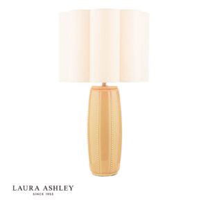 laura ashley Namizna svetilka Littleton rumene barve, keramika in starinska medenina s senčnikom - Stillorgan Decor