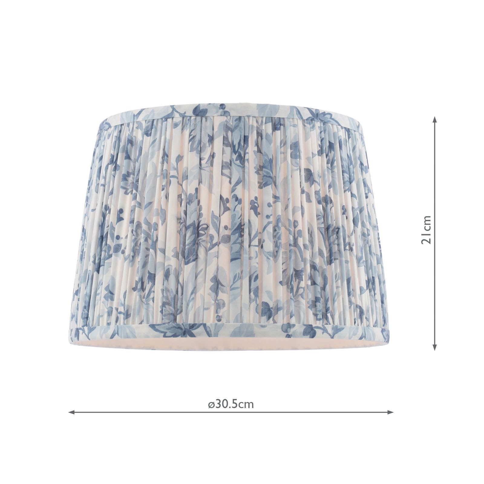 laura ashley Abajur Adwick Trail azul em algodão, formato cônico, 30 cm/12 polegadas, 2 unidade. laura ashley Abajur Adwick Trail azul em algodão, formato cônico, 30 cm/12 polegadas - Stillorgan Decor