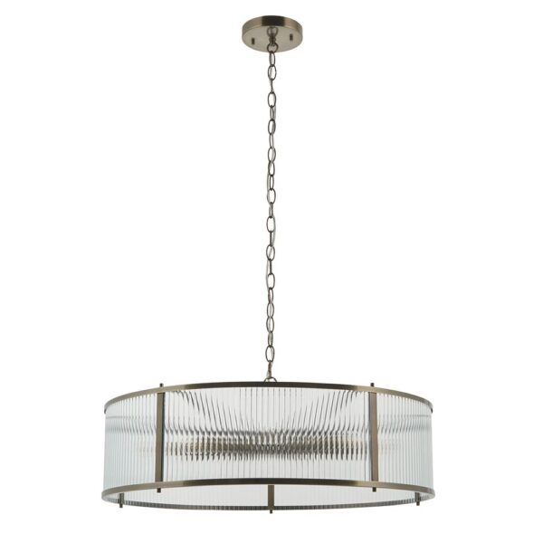 timeless classic 8 light ribbed pendant antique brass - Stillorgan Decor