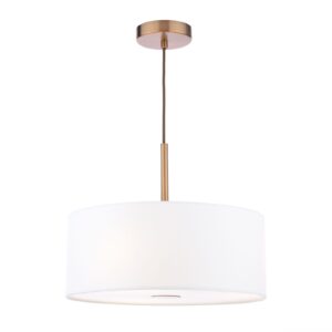 refinded 3 izzós függesztett mennyezeti lámpa antik bronz színben, elefántcsont színű ernyővel, 40 cm-es - Stillorgan Decor