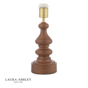 laura ashley Namizna svetilka Millbrook samo iz temnega lesa in industrijskega medeninastega podstavka - Stillorgan Decor