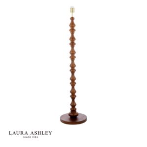 laura ashley Stojací lampa Millbrook pouze z tmavého dřeva a s průmyslovou mosaznou základnou - Stillorgan Decor