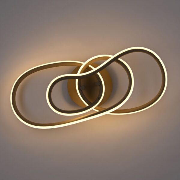 ultra modern twist led ceiling light in sand colour metalwork - Stillorgan Decor