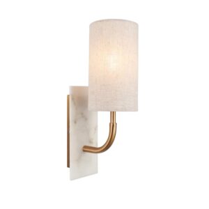 modern vägglampa för inomhusbruk med väggplatta i marmoreffekt i vintagemässing - Stillorgan Decor