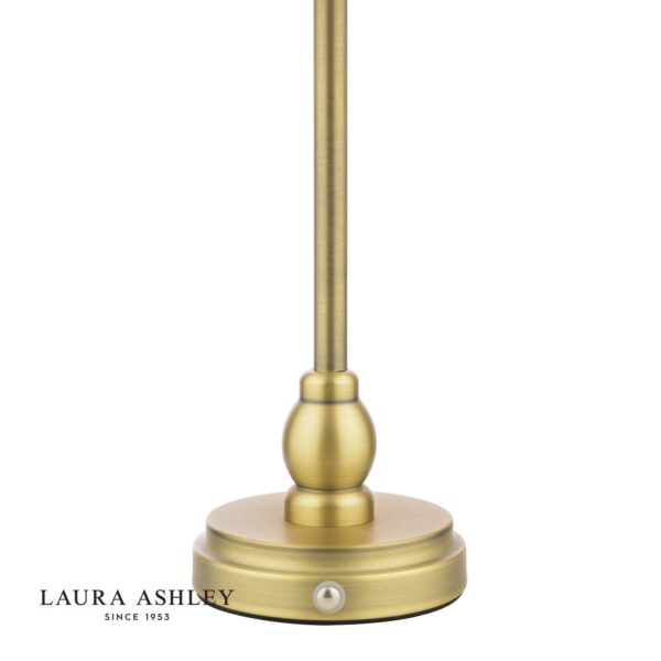 laura ashley erin rechargeable table lamp matt antique brass with shade LED - Stillorgan Decor