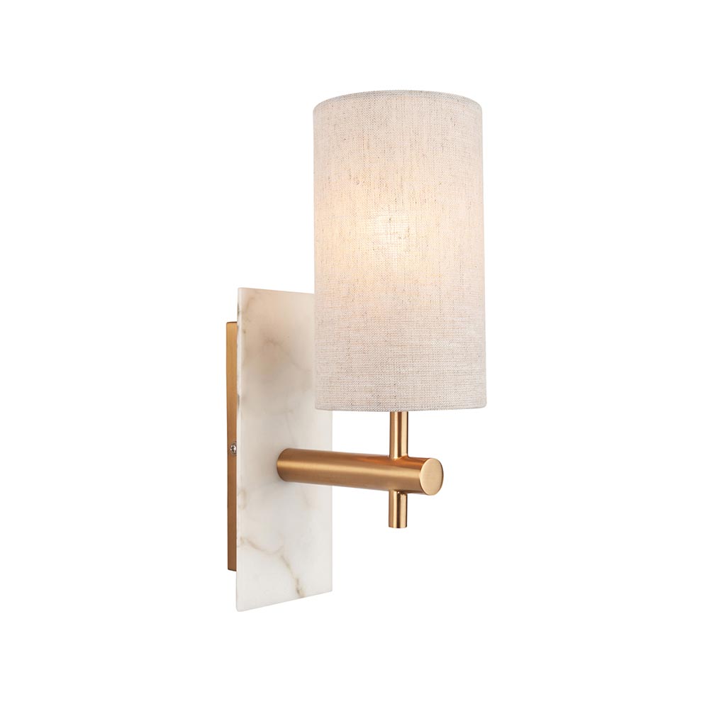 modern vägglampa för inomhusbruk i marmor och mässing med cylinderskärm 1 modern vägglampa för inomhusbruk i marmor och mässing med cylindrisk skärm - Stillorgan Decor