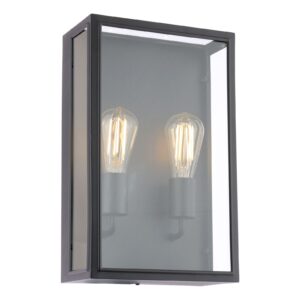architektonické venkovní nástěnné svítidlo se 2 světly v matné černé barvě - Stillorgan Decor