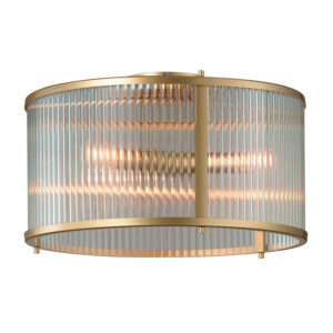 elegáns szalagüveg süllyesztett 4 izzós mennyezeti lámpa antik sárgaréz - Stillorgan Decor
