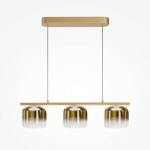 Suspension linéaire sphérique en verre flottant avec LED dorée - Stillorgan Decor