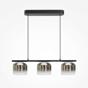 Suspension linéaire sphérique en verre flottant à LED noire - Stillorgan Decor
